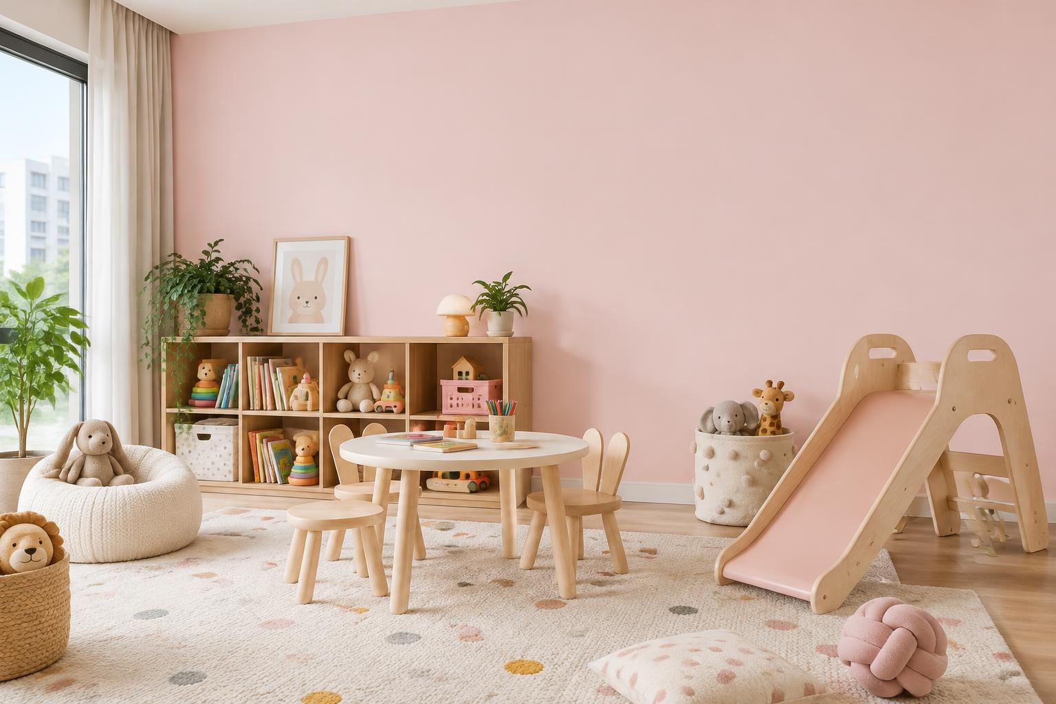 Family playroom painted in Gush Sports Day PI015A, showing the shade in natural Singapore daylight