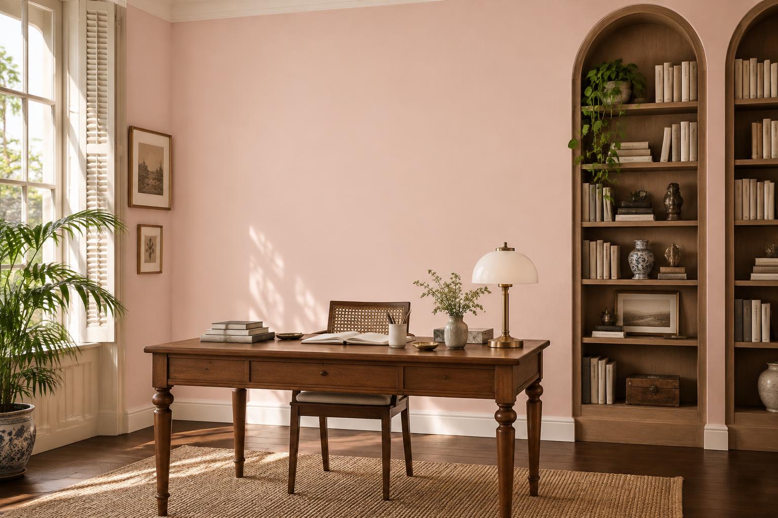 Sunlit study painted in Gush Abbey PI026A, showing the shade in natural Singapore daylight