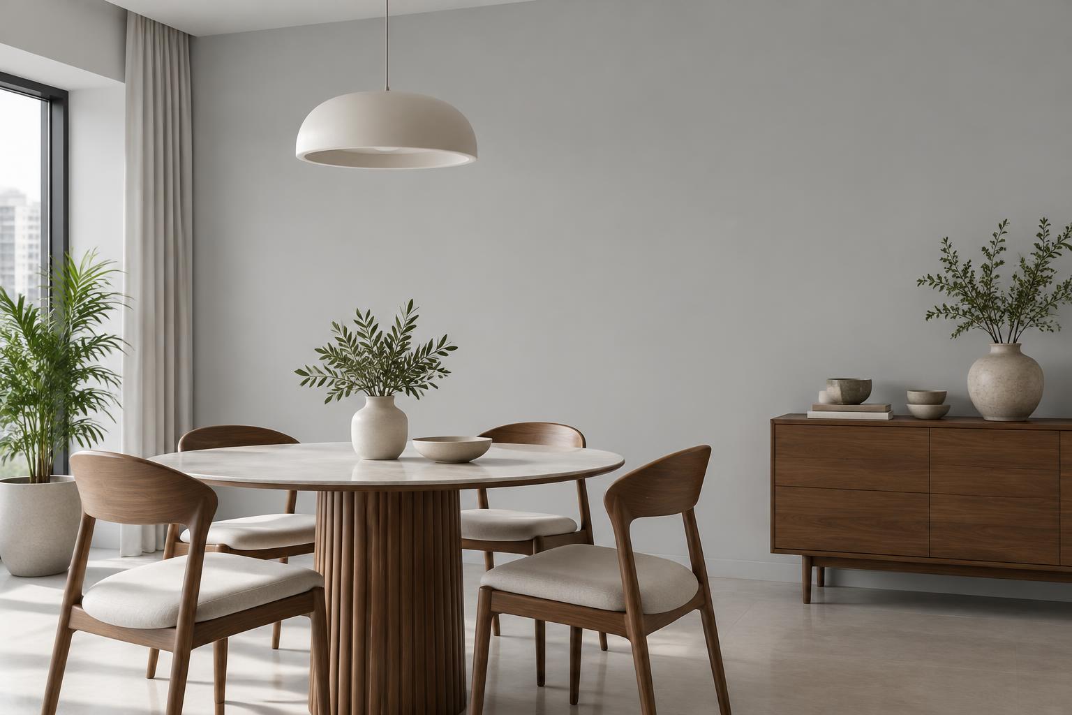 HDB dining room painted in Gush Float XR004A, showing the shade in natural Singapore daylight
