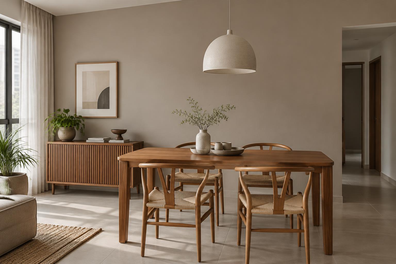 HDB dining room painted in Gush Jaco XR015B, showing the shade in natural Singapore daylight