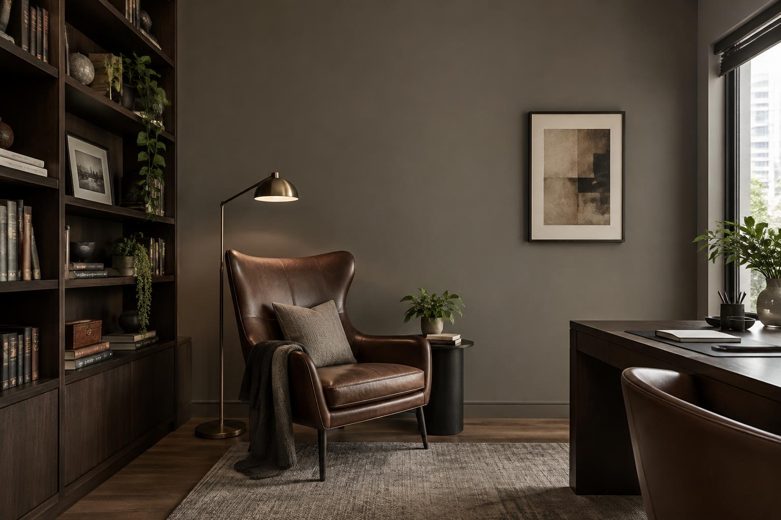 Home study painted in Gush Recline XR017C, showing the shade in natural Singapore daylight