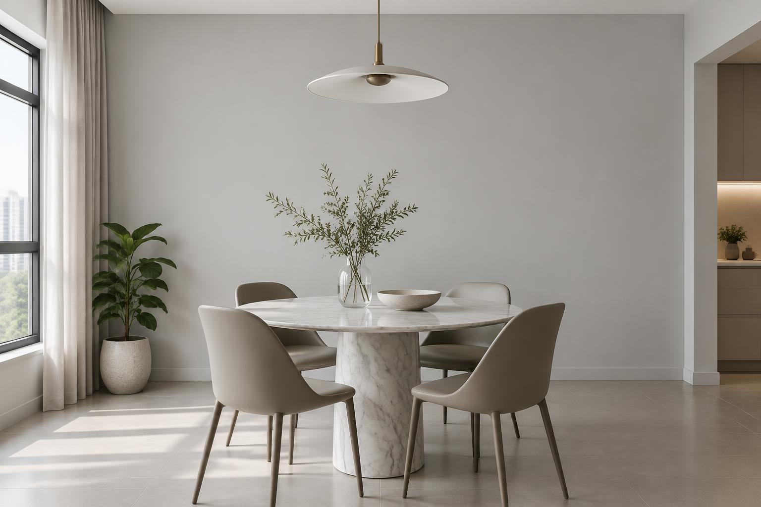 HDB dining room painted in Gush Catnap XR022A, showing the shade in natural Singapore daylight